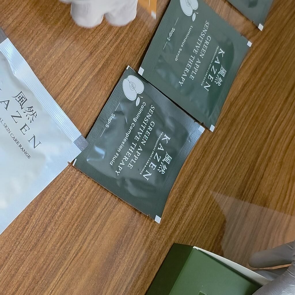 Green Apple Sensitive Therapy step sachets by KAZEN